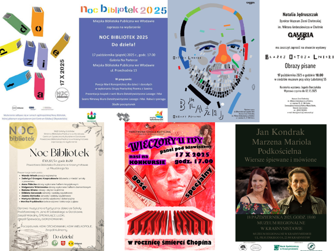 NIE PRZEGAP [17-19 października] KONCERTY, WYSTAWY, NOC BIBLIOTEK i inne