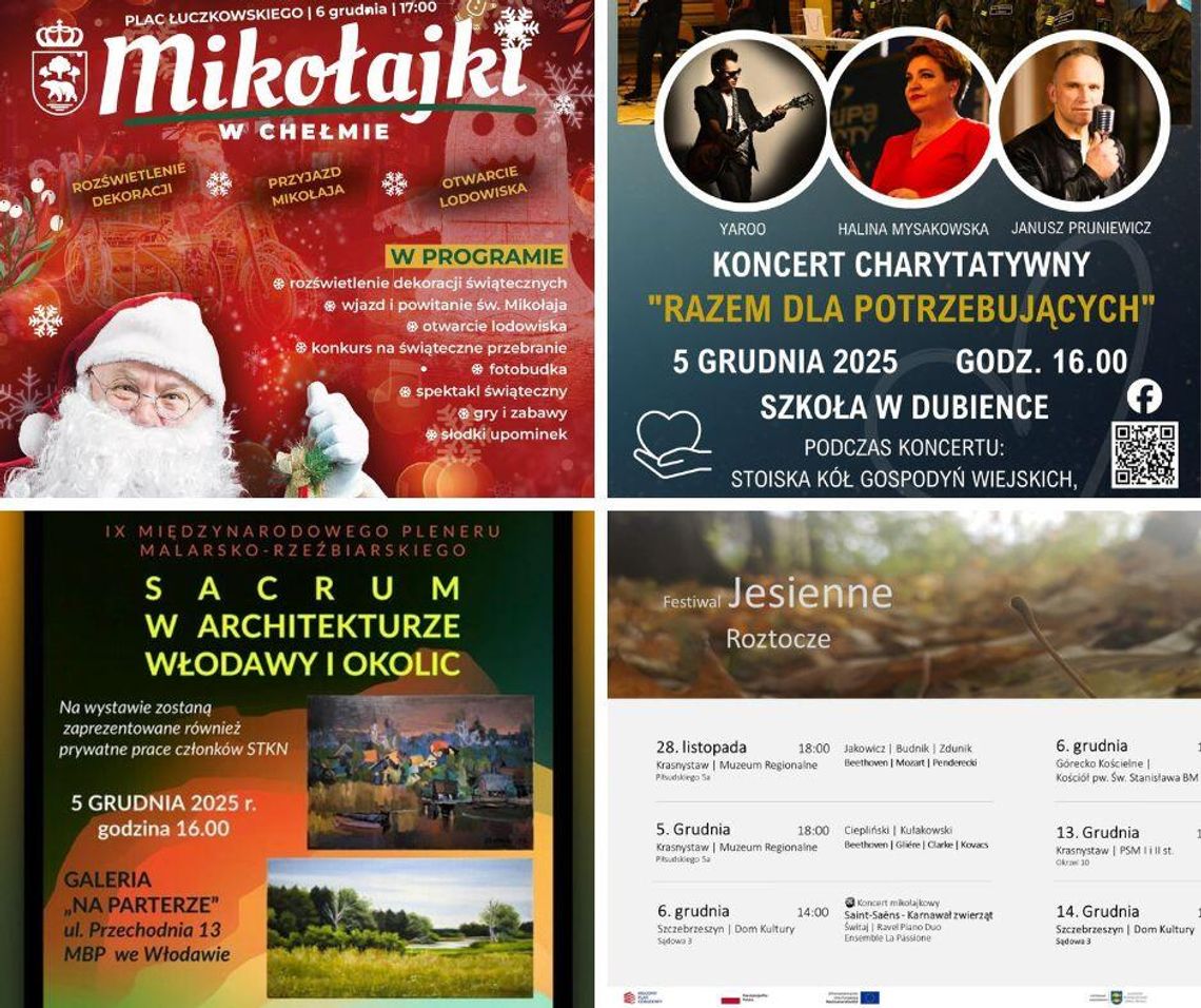 Nie przegap [5-7 grudnia]: Mikołajki, wystawy, koncerty, konkursy