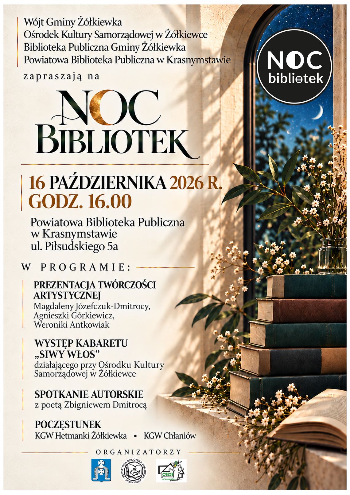 Noc Bibliotek 2026 w Powiatowej Bibliotece Publicznej w Krasnymstawie