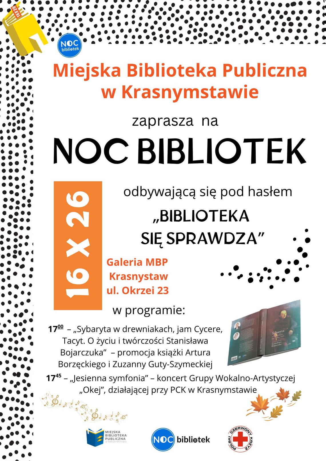 MBP w Krasnymstawie zaprasza na Noc Bibliotek 16 października.