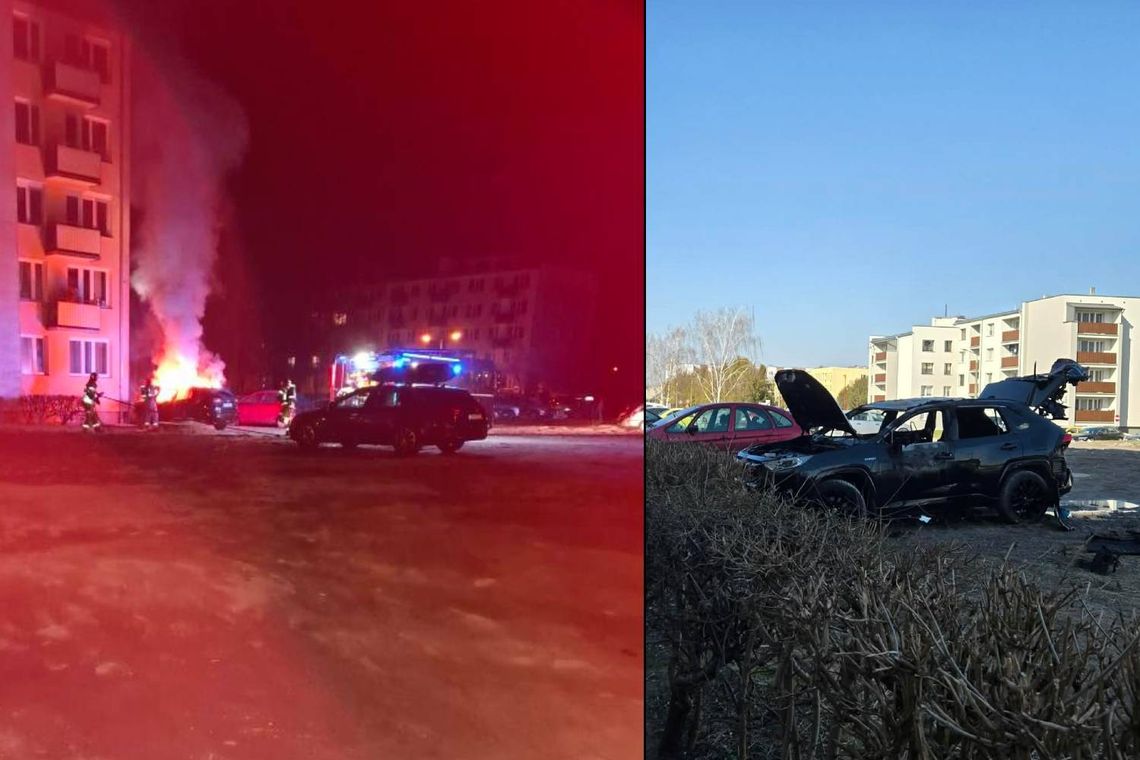 Nocny pożar auta przy Wołyńskiej w Chełmie. Służby nie wykluczają podpalenia