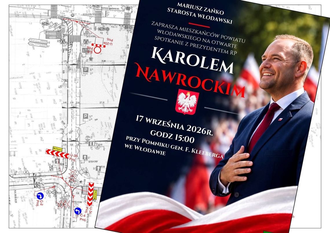 Ograniczenia ruchu we Włodawie. Prezydent Nawrocki spotka się z mieszkańcami