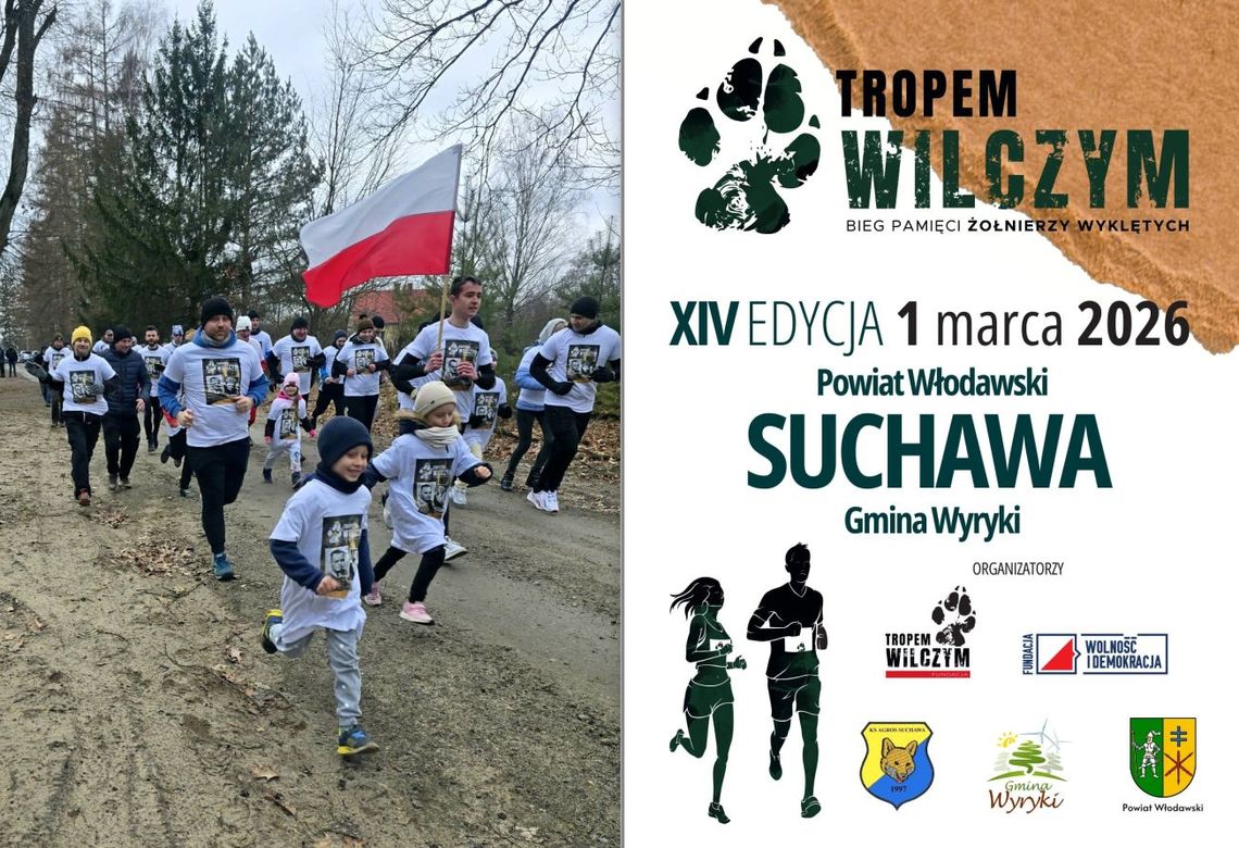 plakat plus zdjecie z ostatniej edycji biegu Tropem Wilczym