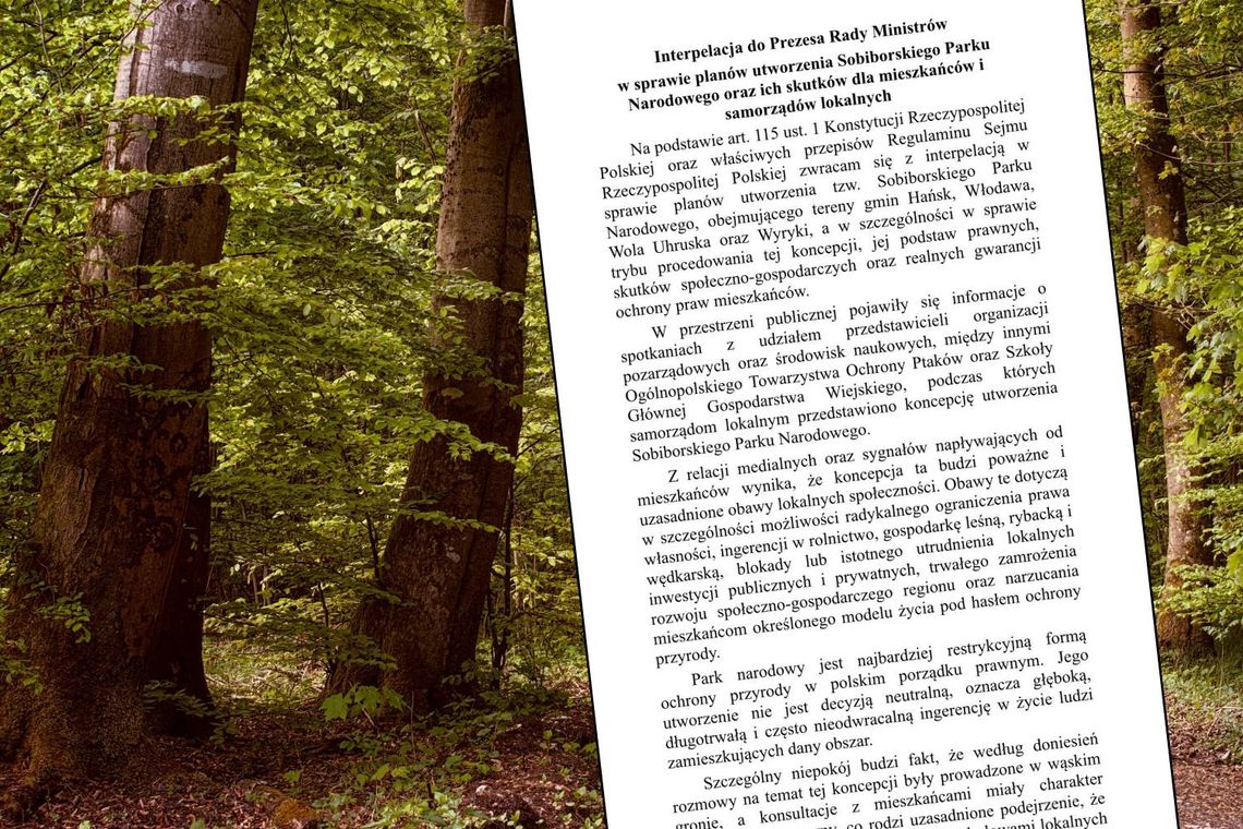 Petycja w sprawie Sobiborskiego Parku Narodowego trafiła do premiera.