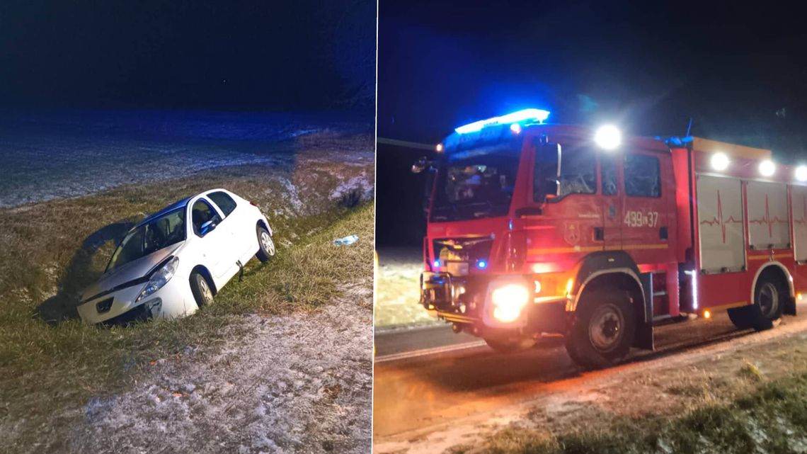 28 grudnia w Wólce Kraśniczyńskiej samochód zjechał do rowu.