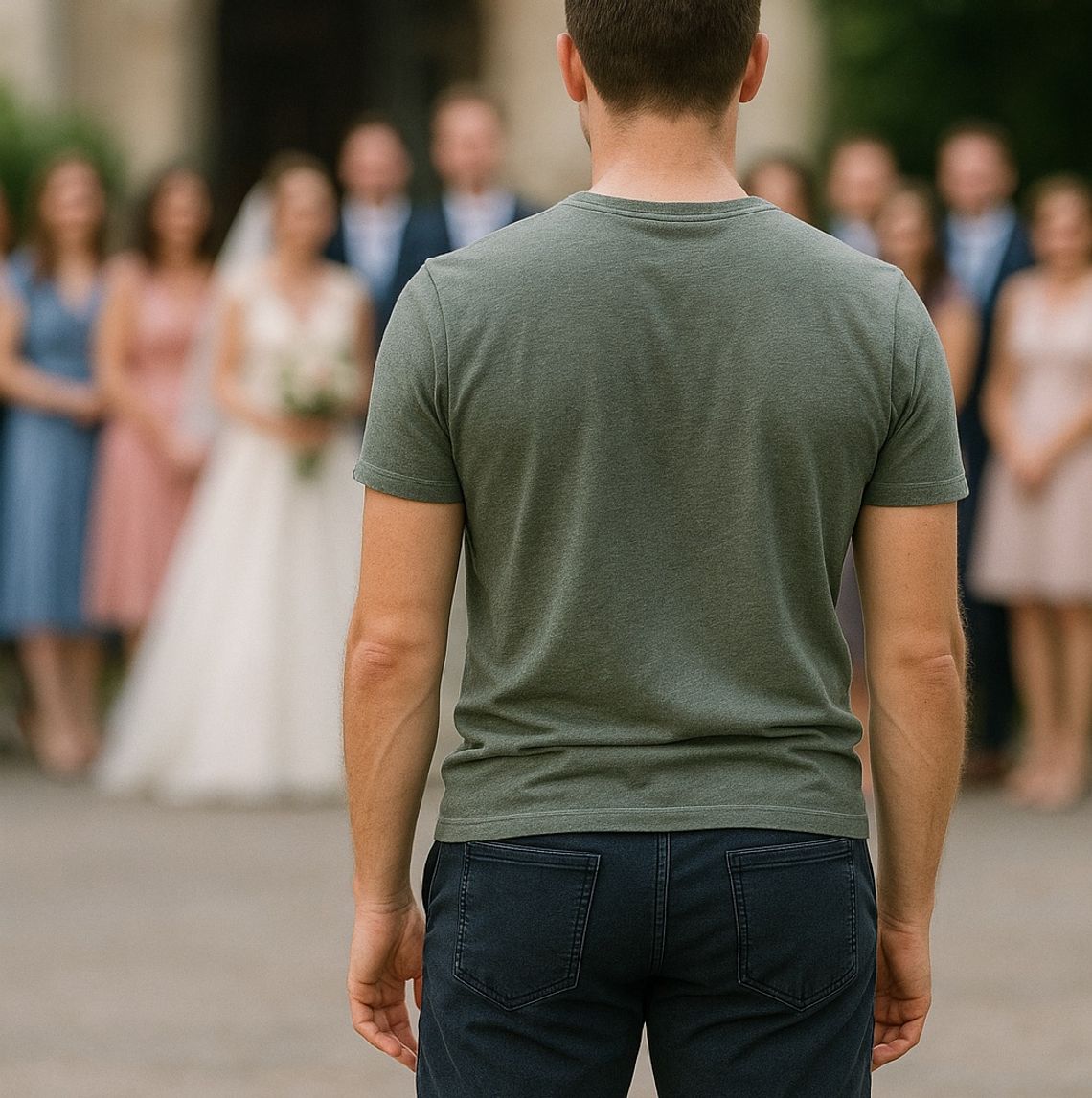 Pijany kierowca schował się w tłumie weselników. Zdradziły go szorty