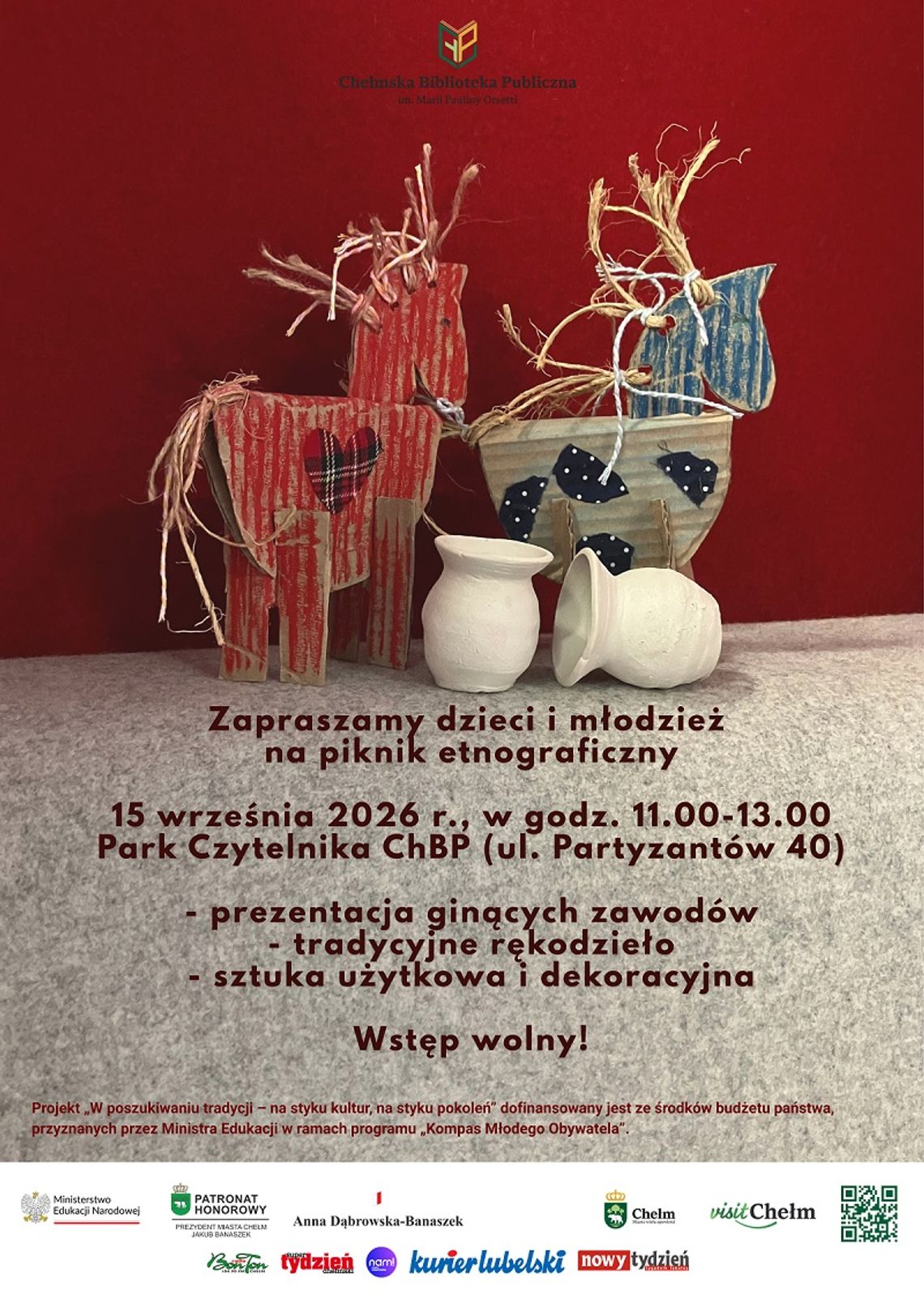 Piknik etnograficzny w Chełmie. Biblioteka zaprasza dzieci i młodzież Chełmska Biblioteka Publiczna organizuje 15. września piknik etnograficzny w Parku Czytelnika.