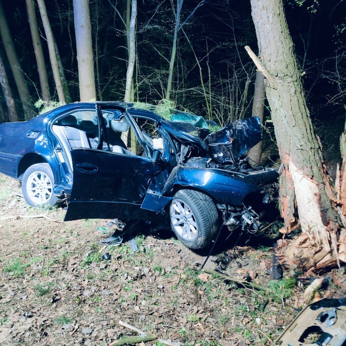 [PILNE] BMW uderzyło w drzewo. Dwie osoby nie żyją