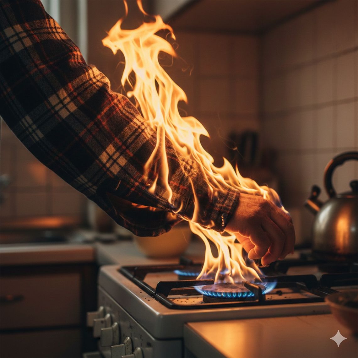 Płonąca koszula i poparzenia. Niebezpieczny incydent kuchenny we Włodawie Koszula zajęła się ogniem podczas gotowania wody.