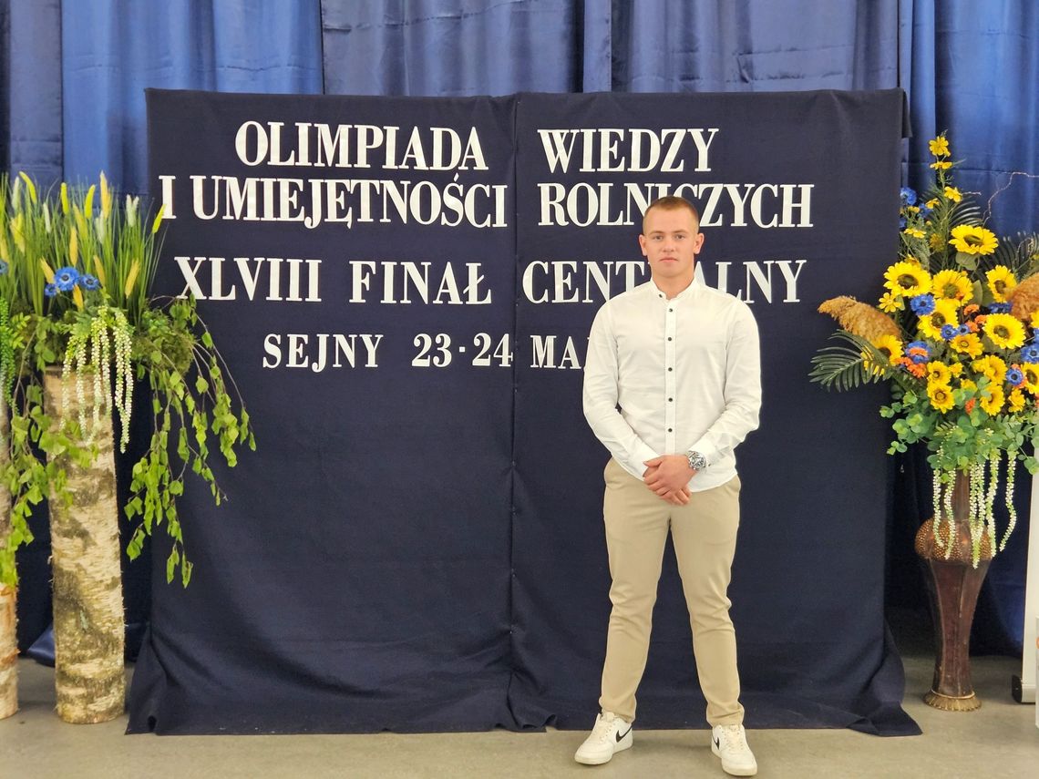 Pow. krasnostawski. Mateusz Kneć z tytułem laureata finału centralnego XLVIII Olimpiady Wiedzy i Umiejętności Rolniczych