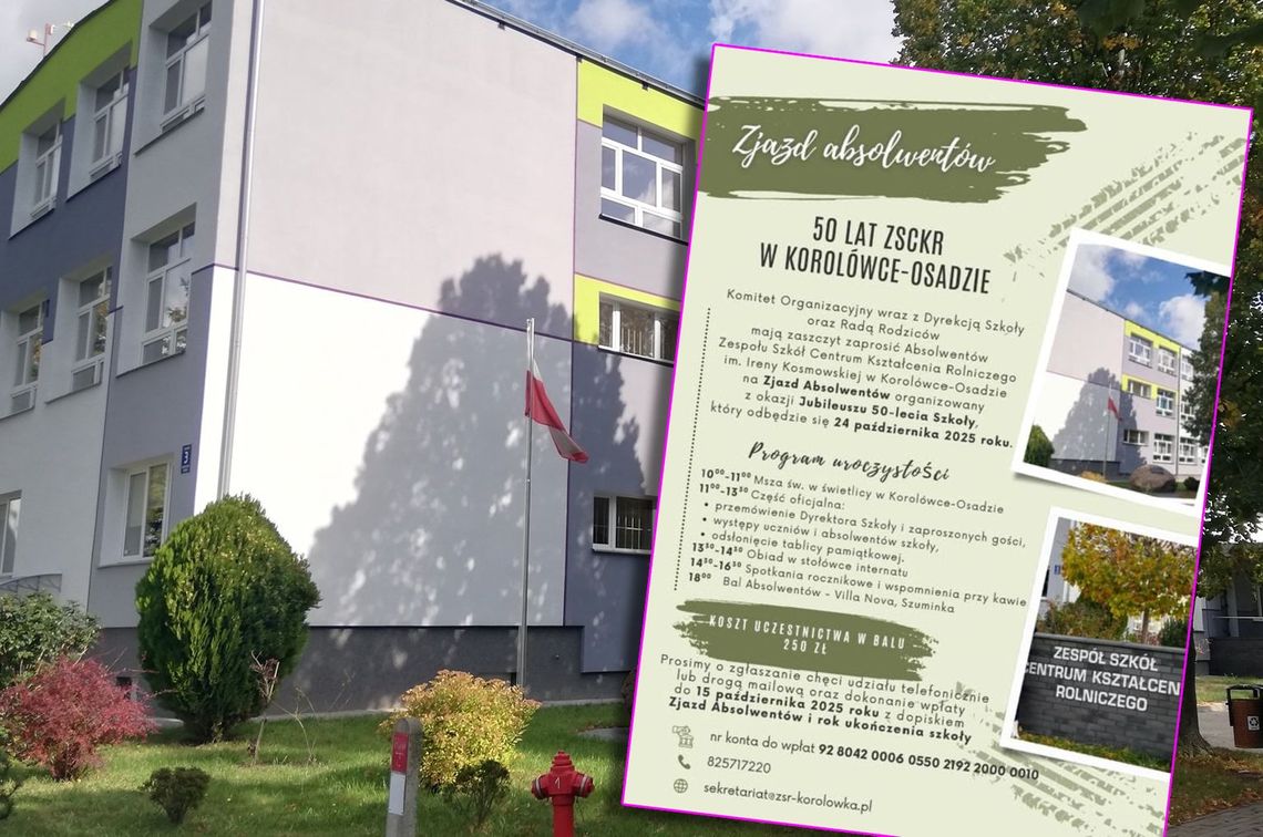 Pow. włodawski. Jubileusz ZSCKR w Korolówce-Osadzie. Będzie gala i zjazd absolwentów