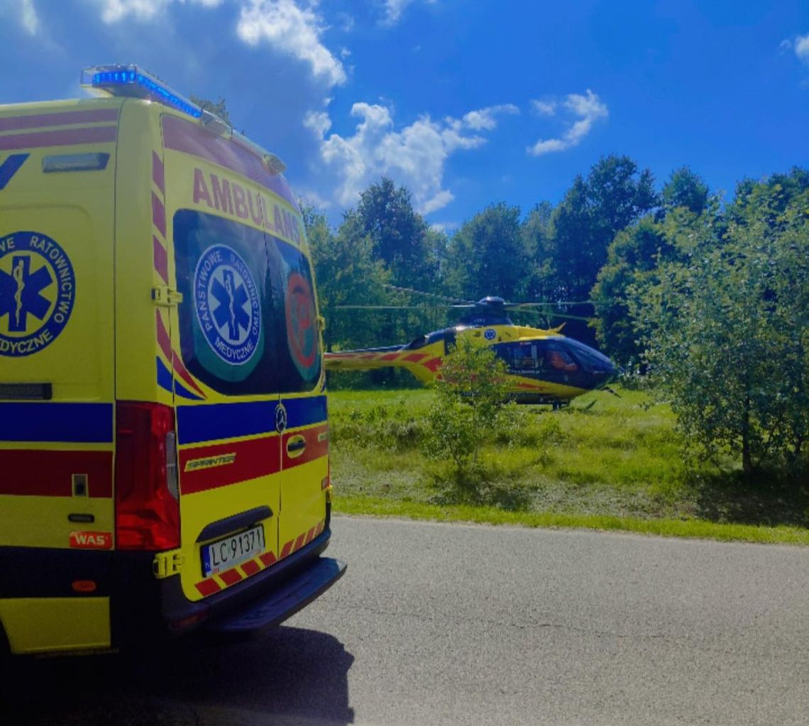 Poważny wypadek w Sobiborze. Mężczyzna spadł z dachu – interweniował śmigłowiec LPR