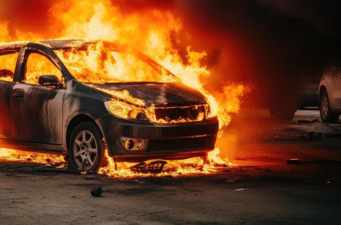 Powiat chełmski: Spłonęło pole grochu i samochód