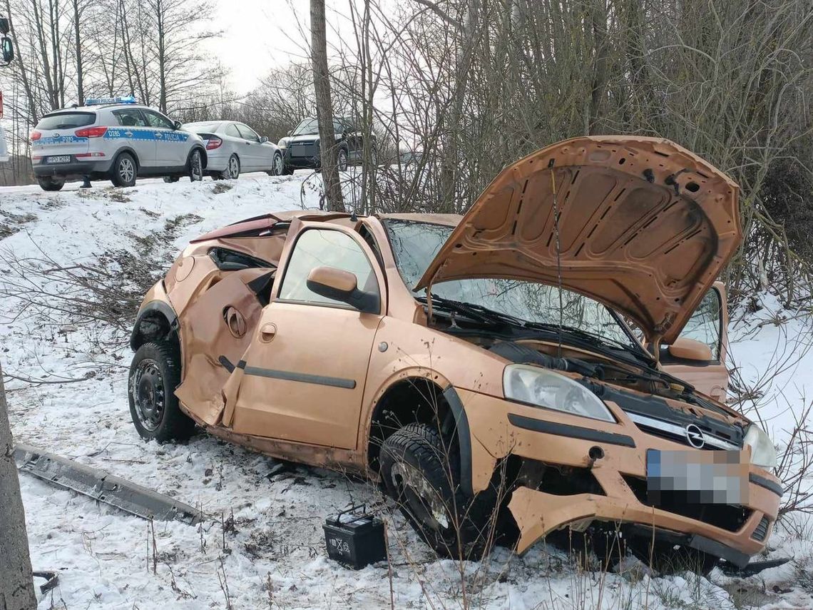 Powiat włodawski. Zjechała z drogi i uderzyła w słup. 21-latka w szpitalu