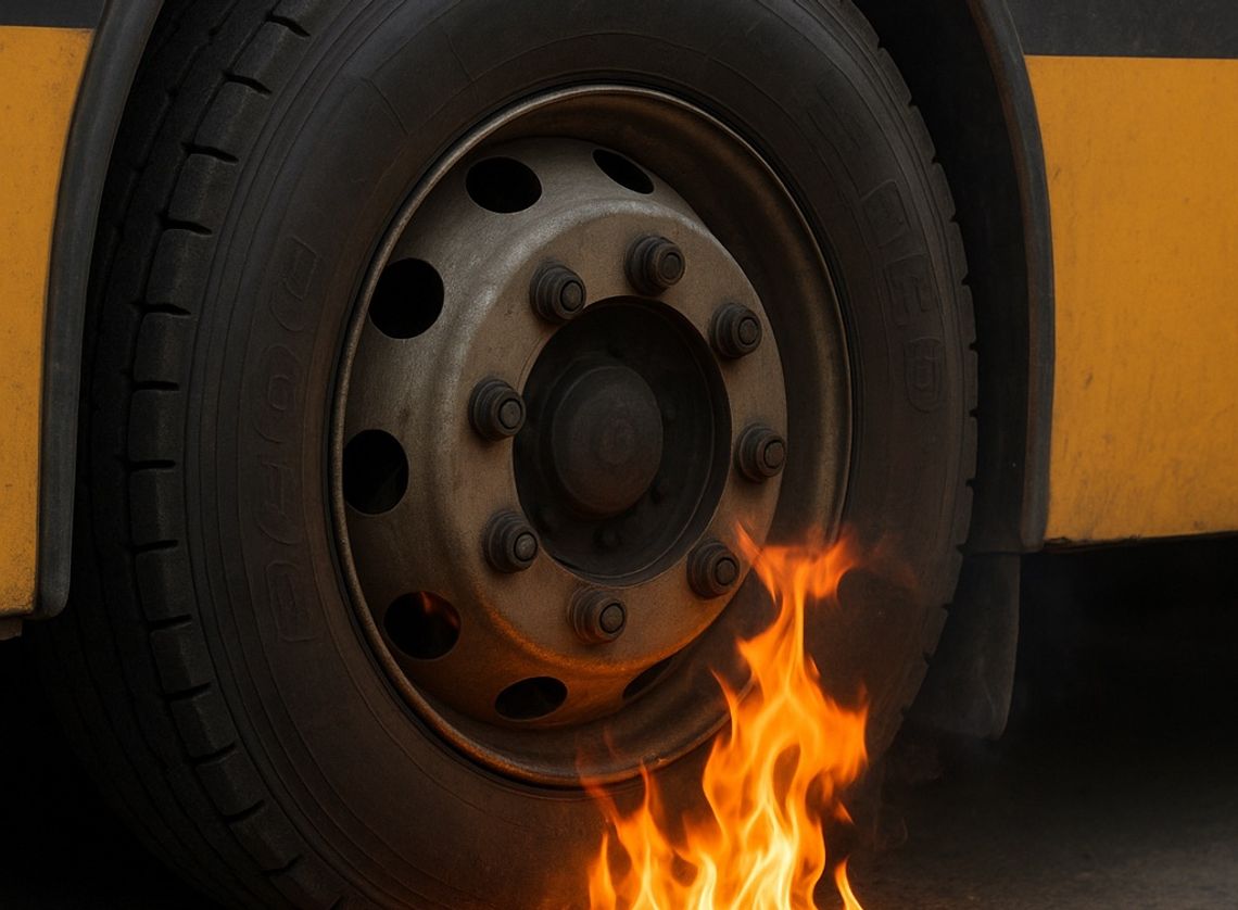 Pożar autobusu z obywatelami Ukrainy przed przejściem granicznym Koło autobusu zapaliło się 30 listopada około godziny 16:30 w miejscowości Beredyszcze