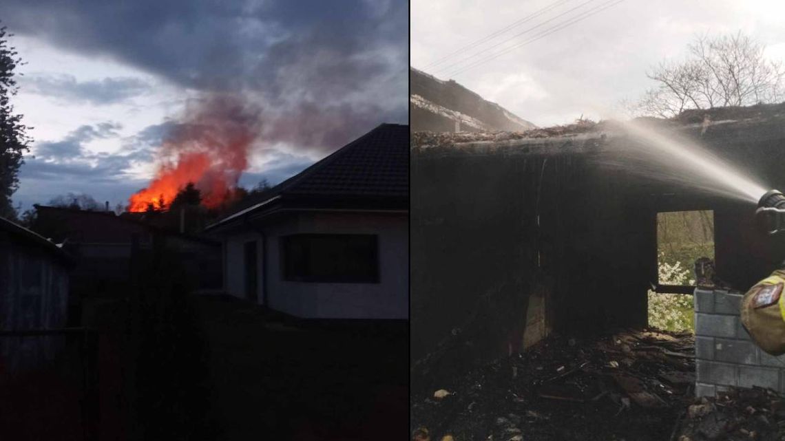Pożar bliźniaka w Izbicy. Akcja gaśnicza trwała ponad 2,5 godziny [ZDJĘCIA]