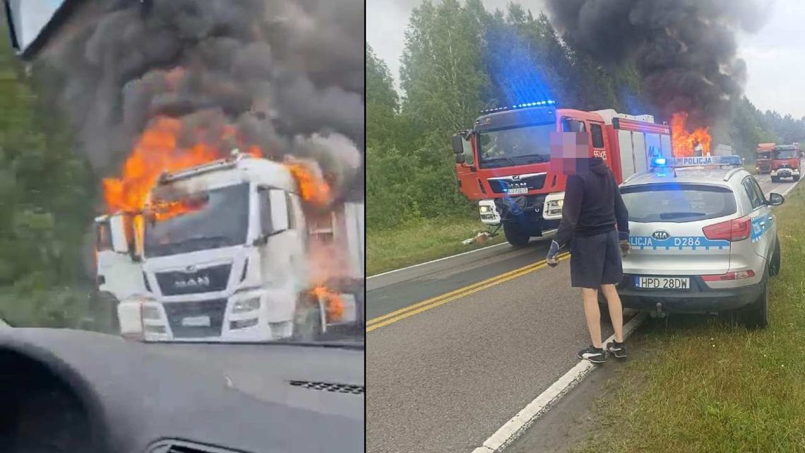 Przyczynę pożaru ciężarówki ustala policja