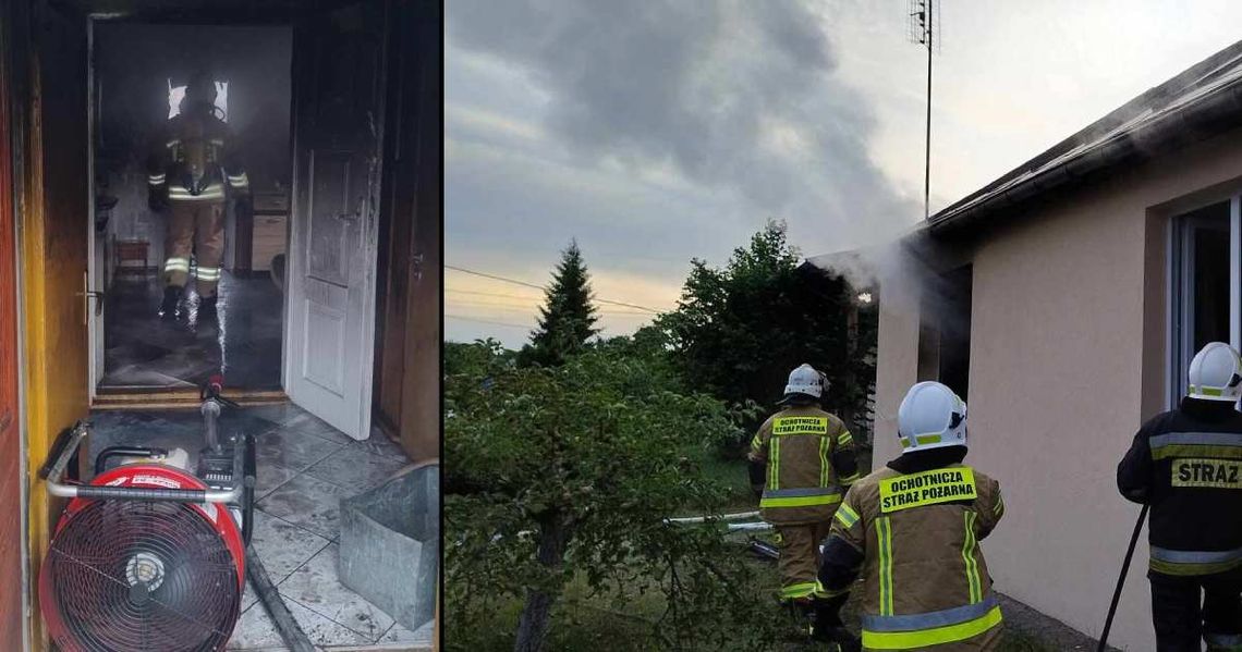 Pożar domu w Woli Uhruskiej. Jedna osoba zabrana do szpitala [ZDJĘCIA]