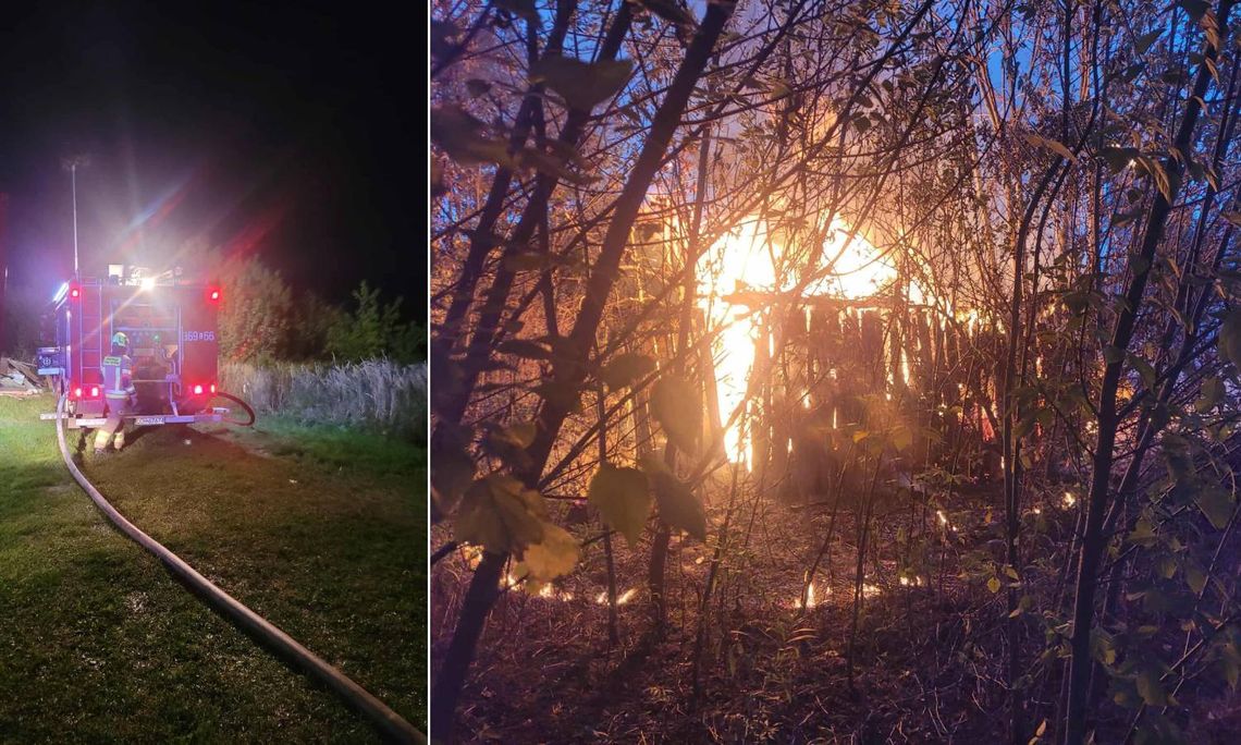 Pożar w Pawłowie. Drewniana stodoła płonęła jak pochodnia