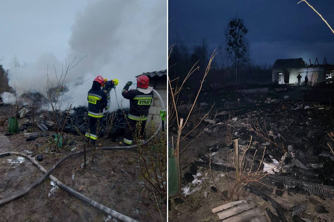 Pożar w Putnowicach Wielkich. Płonęły budynki gospodarcze [ZDJĘCIA]