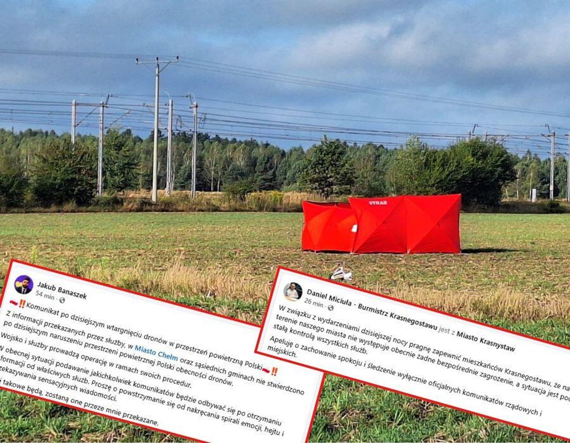 Nocny atak dronów. Prezydent Chełma i burmistrz Krasnegostawu apelują o spokój