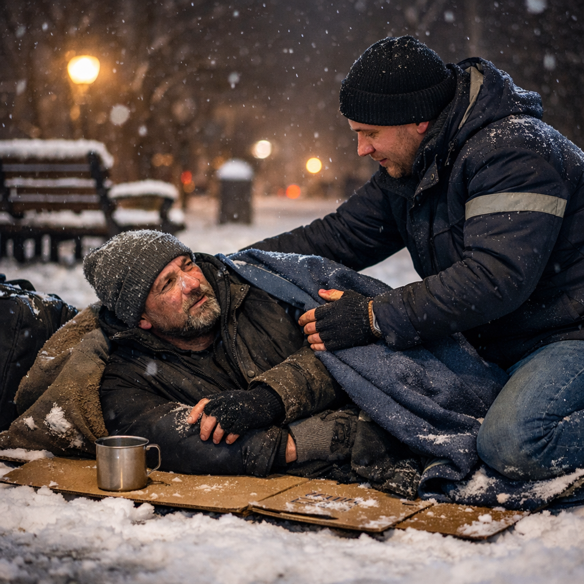 Zima nie musi oznaczać samotności i zagrożenia. Wystarczy jeden telefon, by uruchomić pomoc i dać komuś szansę na bezpieczne przetrwanie najtrudniejszego okresu roku. Warto pamiętać: nie zostawiajmy nikogo bez pomocy.
