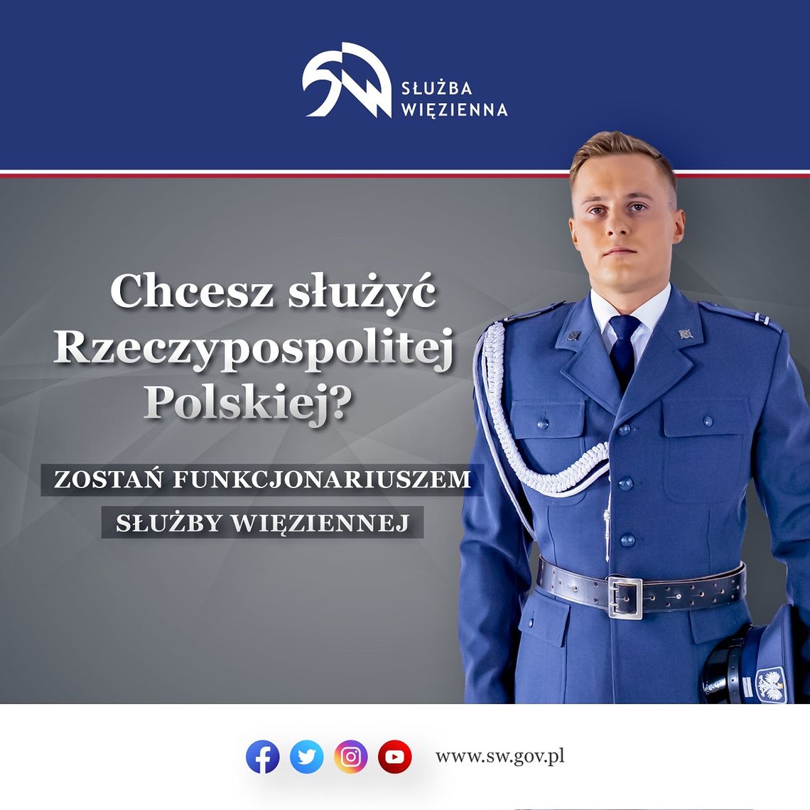 grafika zachęcająca do wstąpienia do służby więziennej