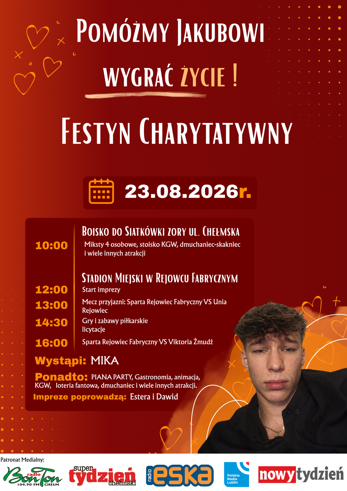 Rejowiec Fabryczny. Festyn charytatywny dla Jakuba. Mieszkańcy zagrają i zbiorą środki na walkę o zdrowie Festyn charytatywny dla Jakuba odbędzie się 23 sierpnia.