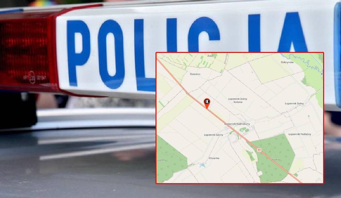 Samochód osobowy w rowie. Utrudnienia na drodze krajowej w Łopienniku Nadrzecznym Samochód osobowy w rowie. Utrudnienia na drodze krajowej w Łopienniku Nadrzecznym