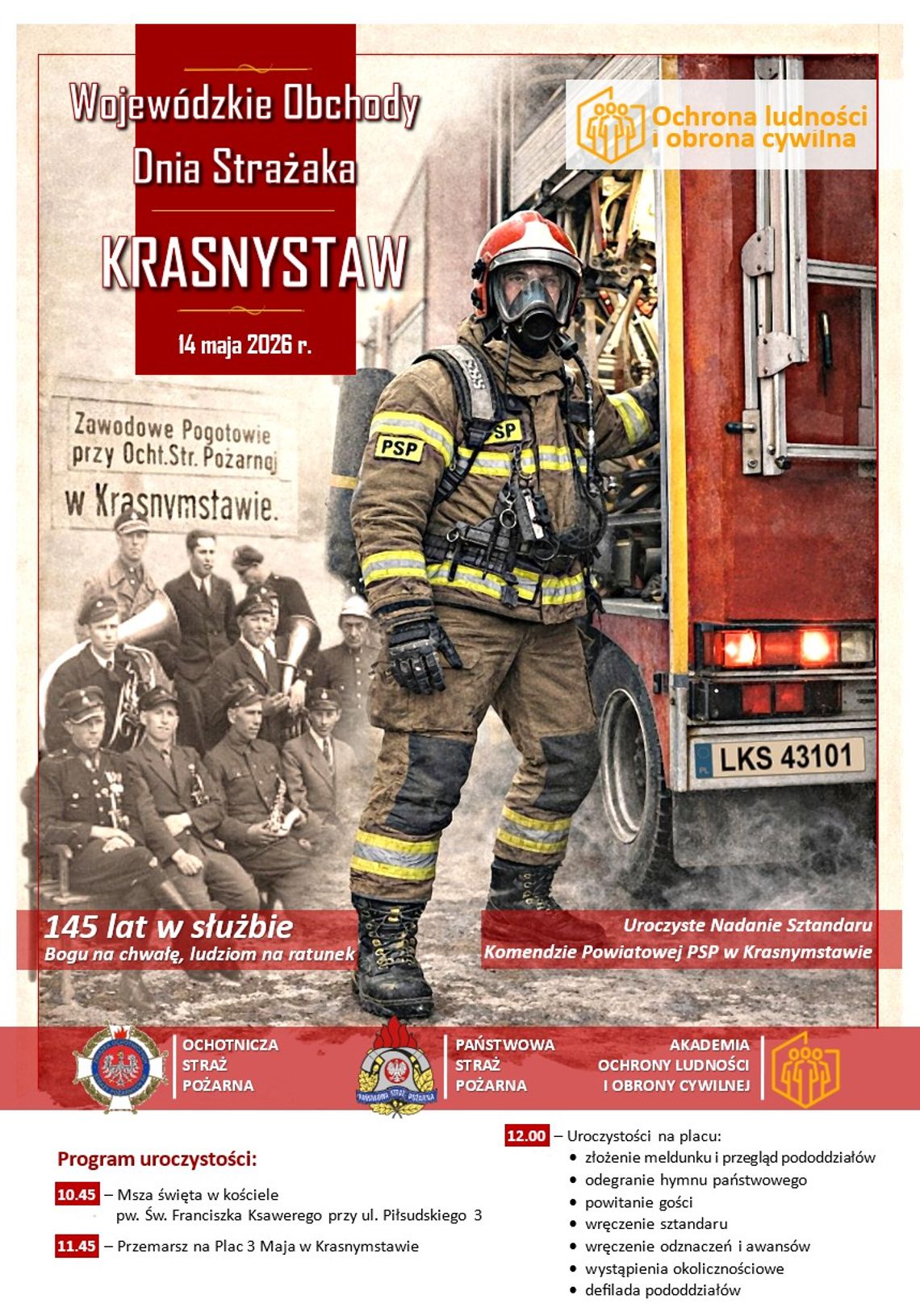 Strażackie święto w Krasnymstawie. Wojewódzkie obchody Dnia Strażaka już 14 maja Strażackie święto w Krasnymstawie. Wojewódzkie obchody Dnia Strażaka już 14 maja