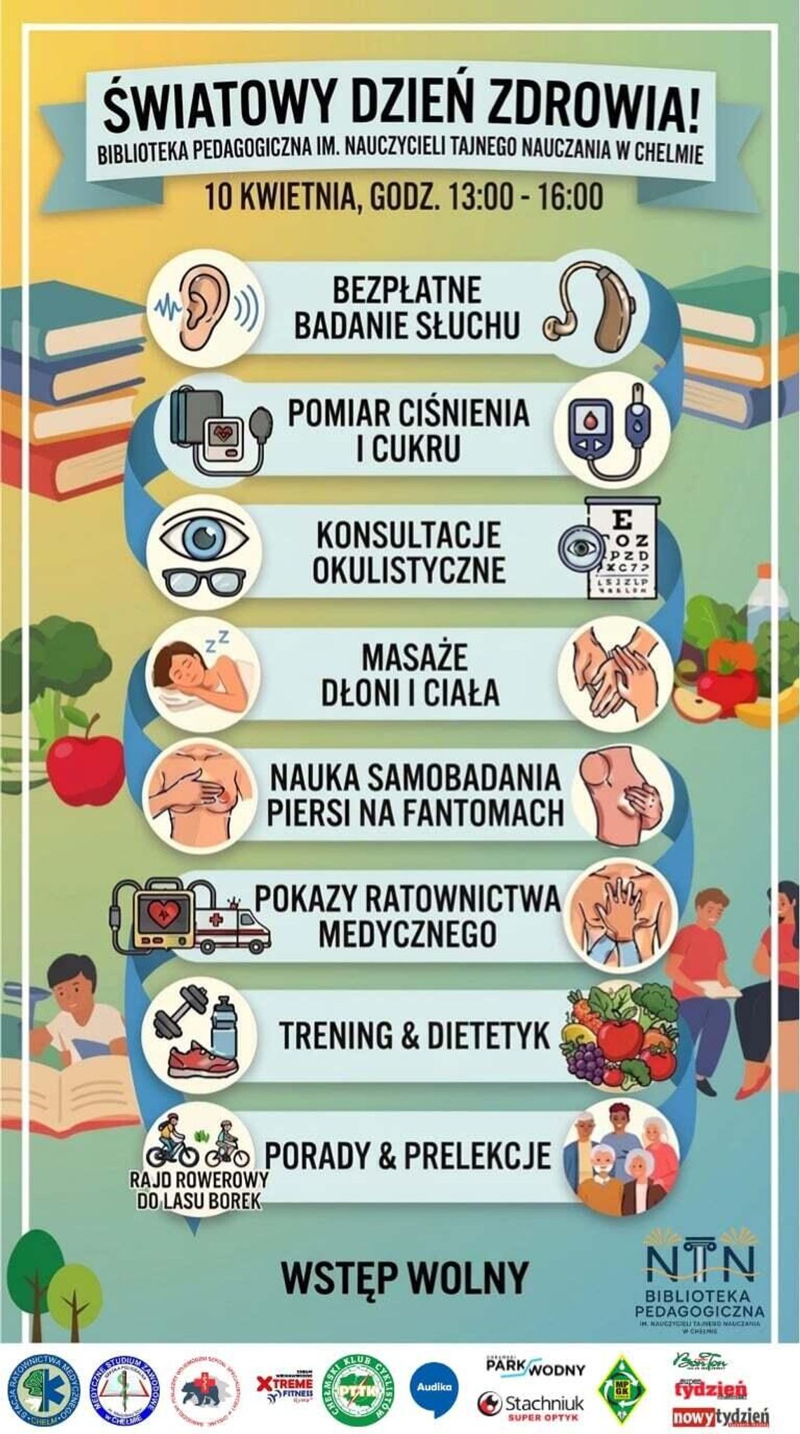 10 kwietnia w Bibliotece Pedagogicznej im. Nauczycieli Tajnego Nauczania w Chełmie przy ulicy H. Wieniawskiego 15 zaplanowano obchody Światowego Dnia Zdrowia.