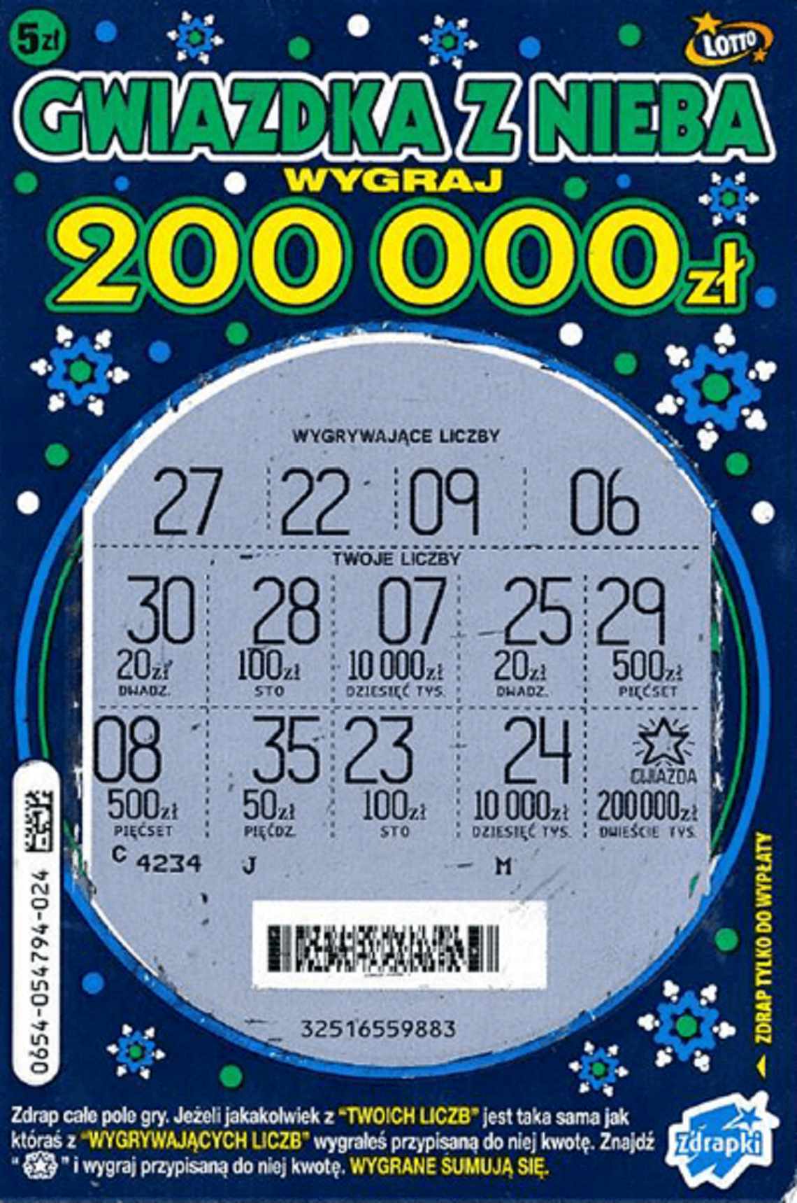 Szczęśliwiec z Włodawy wygrał 200 tys. złotych w zdrapce LOTTO!