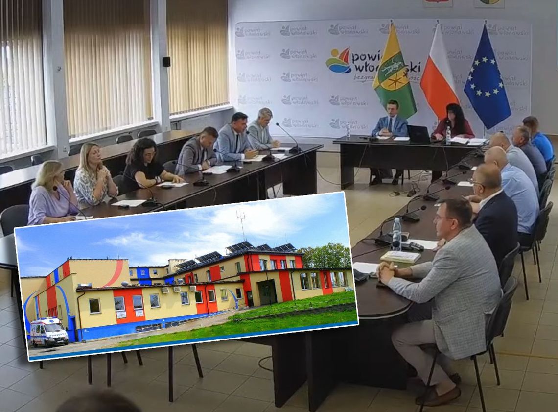 sesja rady powiatu i zdjęcie włodawskiego szpitala
