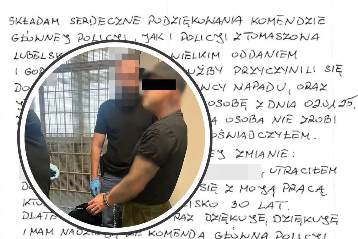 Zrabowali mu pół miliona. Podziękował policjantom za pomoc w ujęciu sprawców rozboju Zrabowali mu pół miliona. Podziękował policjantom za pomoc w ujęciu sprawców rozboju