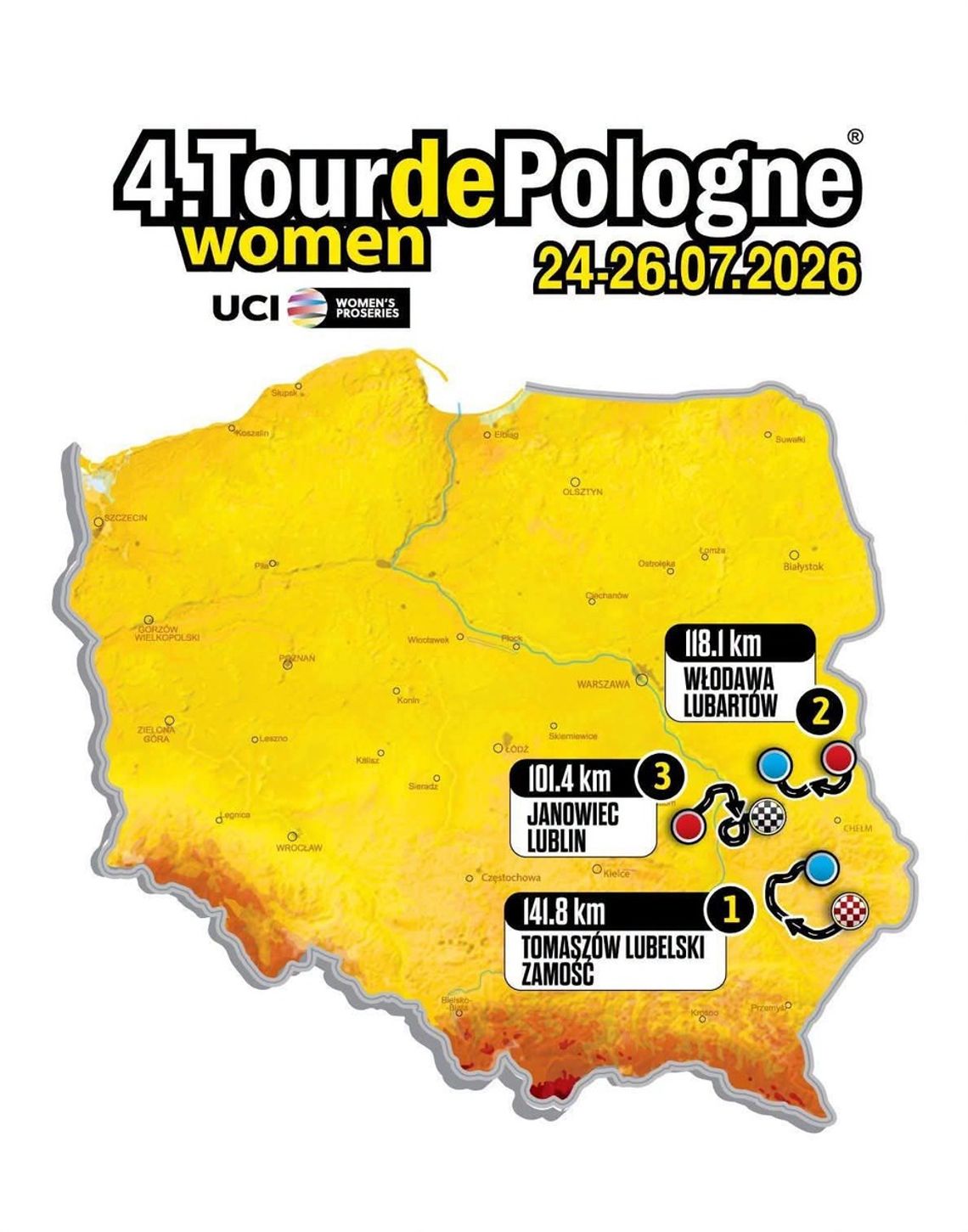 Tour de Pologne Women wystartuje z Włodawy. Tą trasą pojadą kolarki. Ważne dla kierowców! Tour de Pologne Women wystartuje z Włodawy. Tą trasą pojadą kolarki. Ważne dla kierowców!