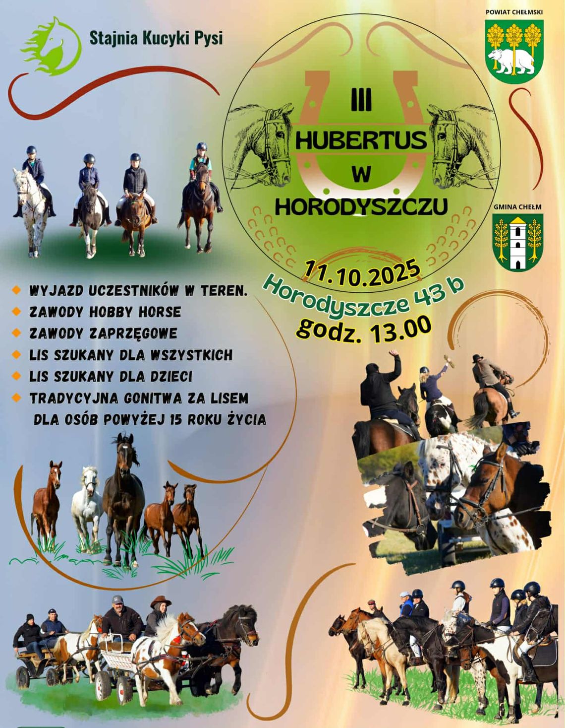 Tradycyjna gonitwa za lisem i zawody konne w gminie Chełm Tradycyjna gonitwa za lisem i zawody konne w gminie Chełm