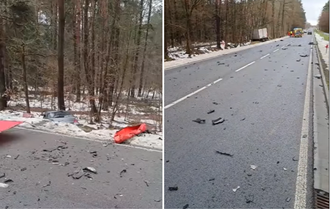 Tragiczne zderzenie z ciężarówką. Nie żyje jedna osoba [VIDEO]