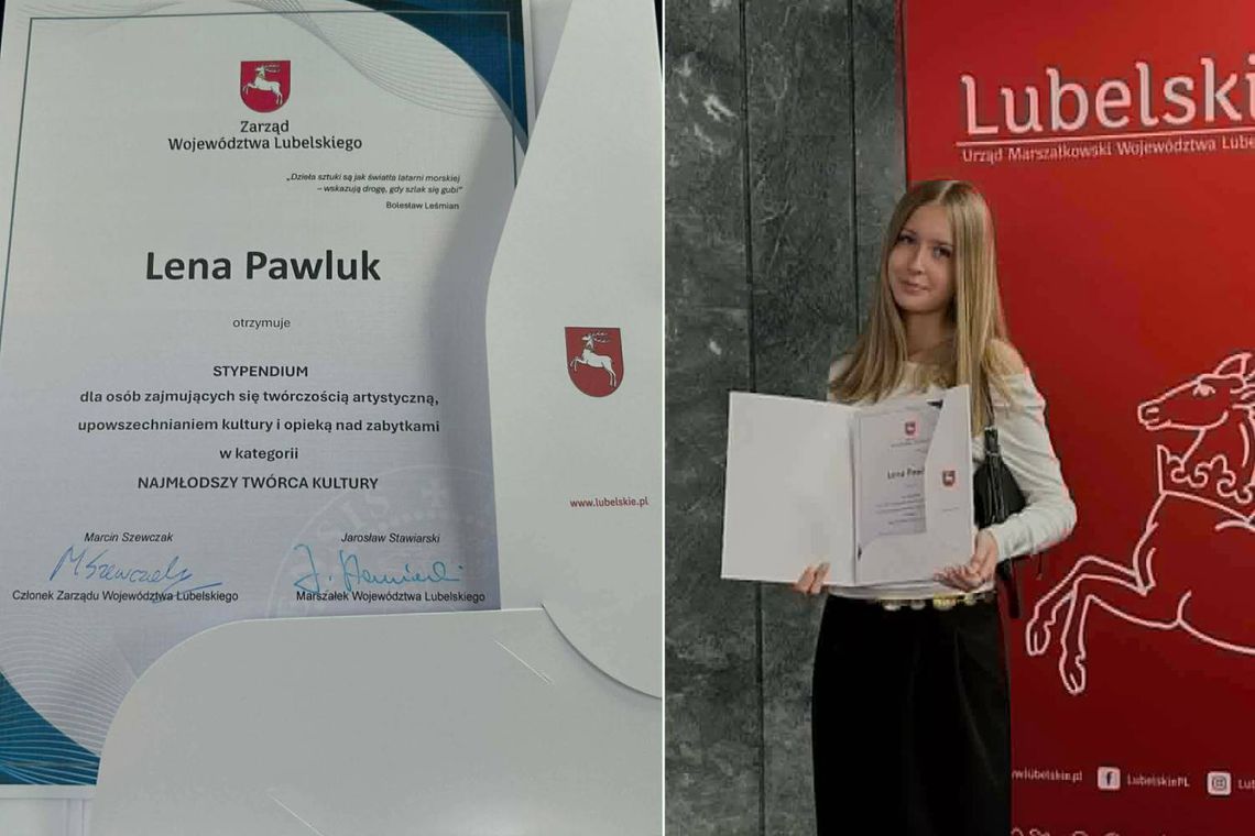 Uczennica I LO we Włodawie ze stypendium marszałka
