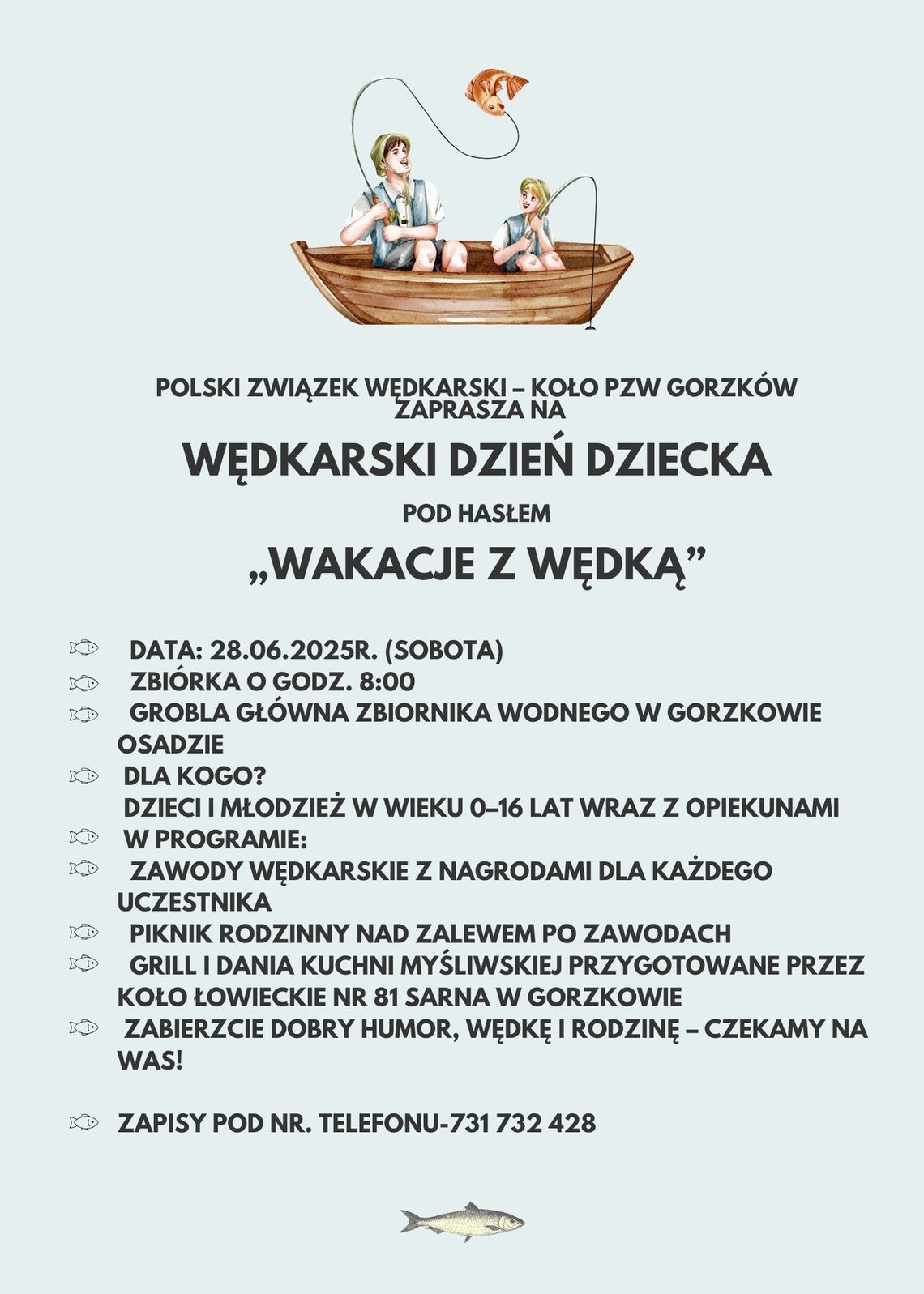 Wędkarski dzień dziecka w Gorzkowie Wędkarski dzień dziecka w Gorzkowie