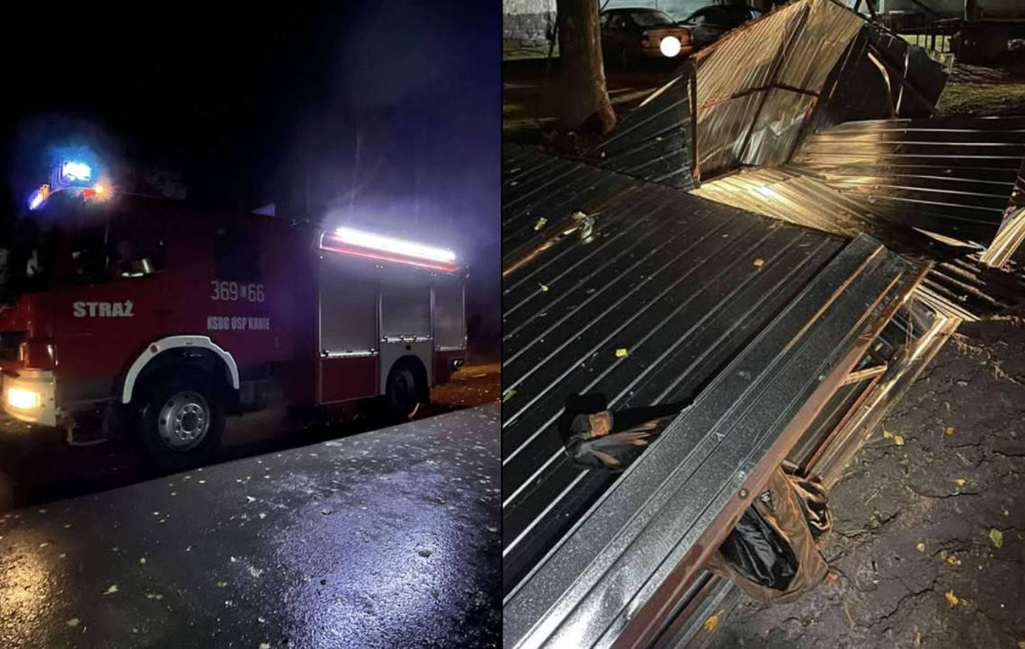 Silny wiatr, który w czwartek (30 października) późnym popołudniem przeszedł nad regionem, powalił dużo drzew. Zerwał też dach na jednym z budynków we wsi Kanie i porwał blaszany garaż.