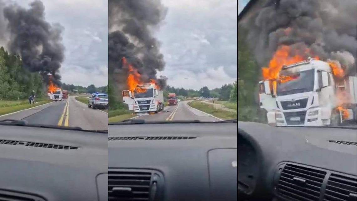 Włodawa. Ciężarówka płonęła jak pochodnia!