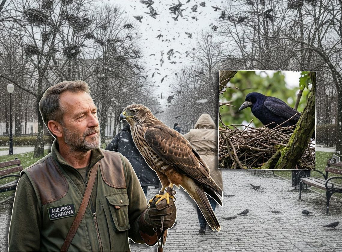sokolnik i gniazdo gawrona