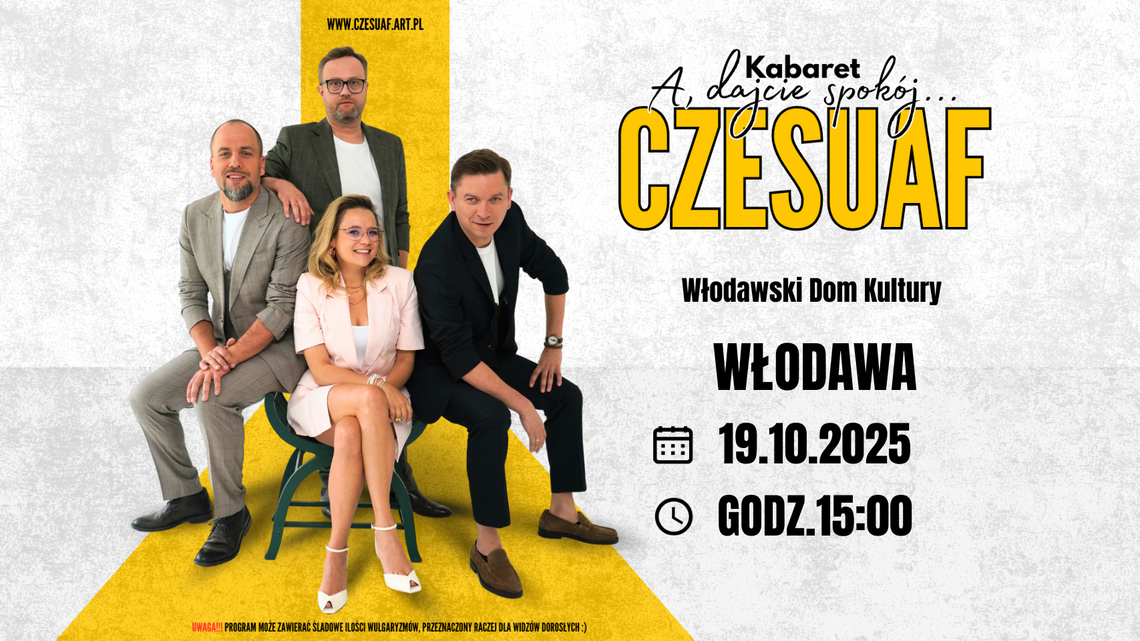 Włodawa. Kabaret Czesuaf z nowym programem „A, dajcie spokój…”