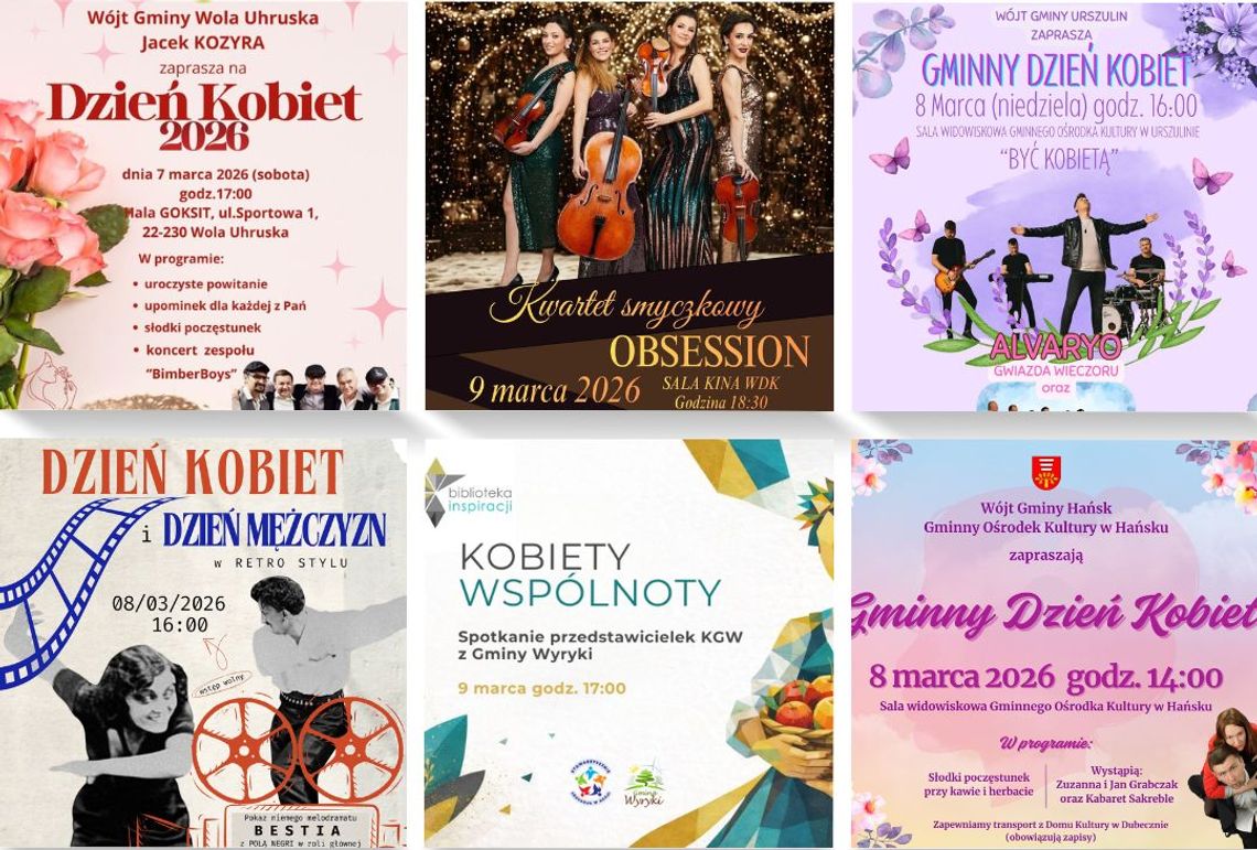 plakaty z sześciu gmin