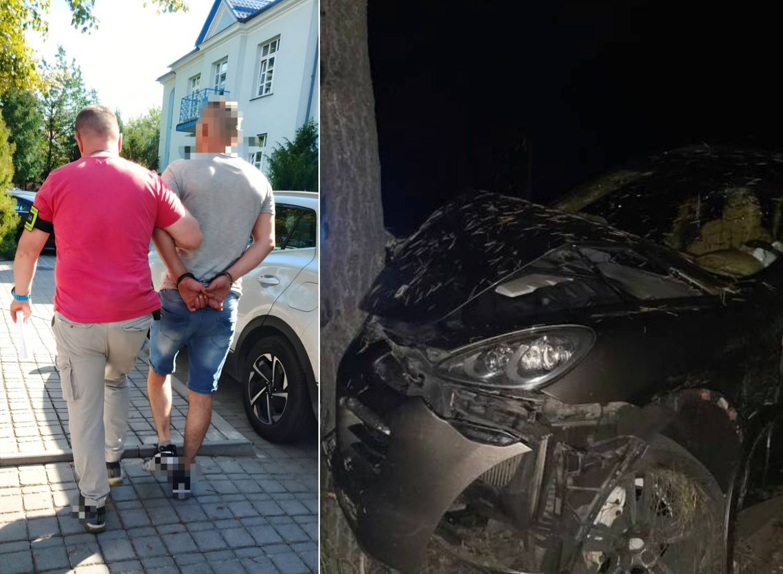 Włodawa. Pijany i poszukiwany rozbił Porsche na Młynarskiej. Miał dwa promile i zakaz prowadzenia pojazdów