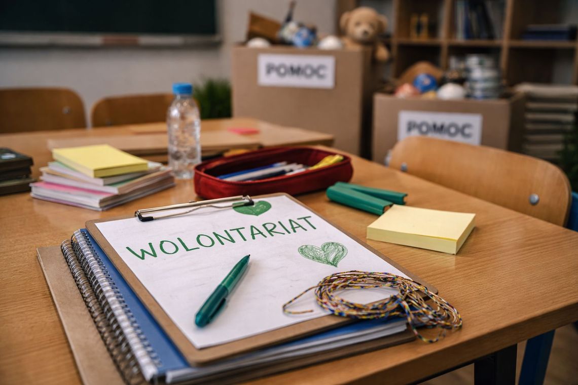 teczka z napisem wolontariat