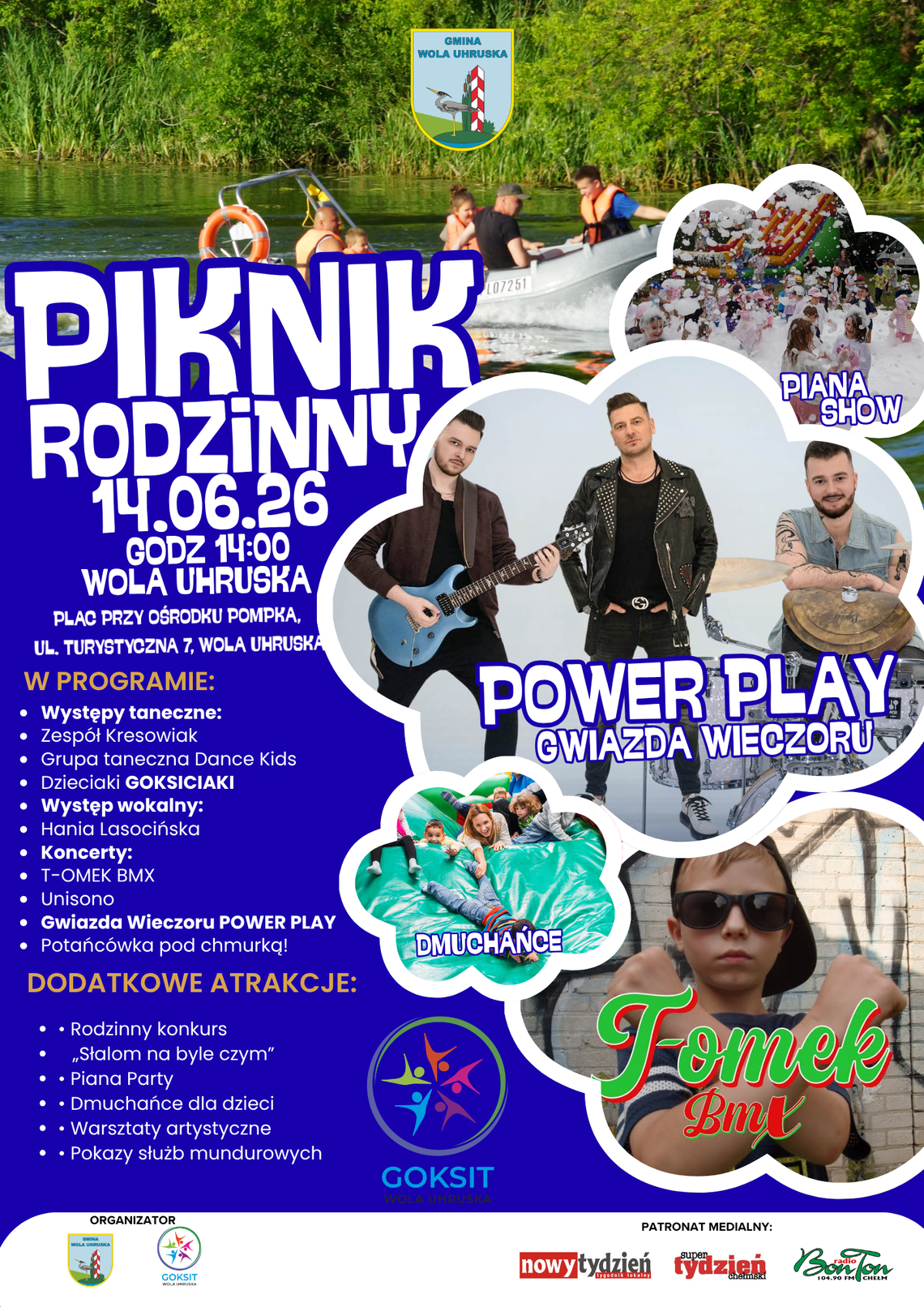 Wola Uhruska. Muzyka, animacje i atrakcje dla całych rodzin Piknik Rodzinny w Woli Uhruskiej 14 czerwca.