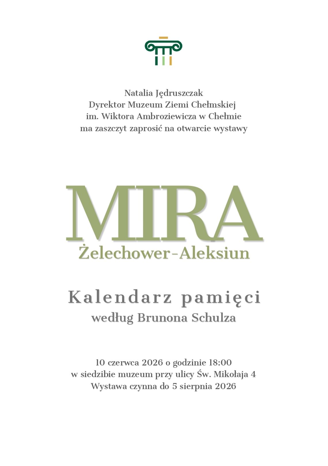 10 czerwca w Chełmie odbędzie się wernisaż wystawy „Kalendarz pamięci według Brunona Schulza”.