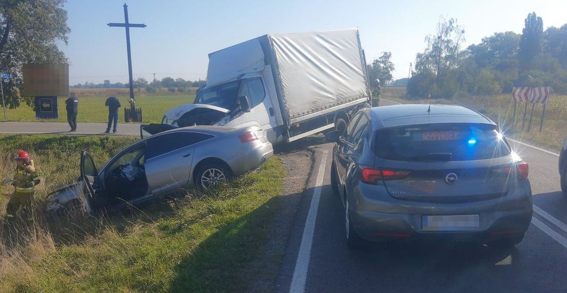 LUBELSKIE. Wypadek na drodze krajowej. Kierowca był pijany. 3 osoby trafiły do szpitala [FILM]