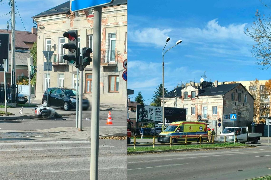 Wypadek na skrzyżowaniu Armii Krajowej i Ogrodowej w Chełmie. Ciężarówka zderzyła się z motorowerzystką Wypadek na skrzyżowaniu Armii Krajowej i Ogrodowej w Chełmie. Ciężarówka zderzyła się z motorowerzystką